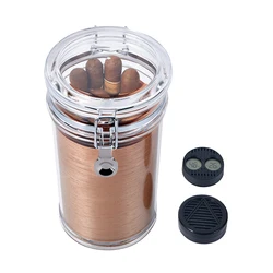 Creative Travel Cigar Humidor Acrylic Cigar Jar with Hygrometer and Humidifier