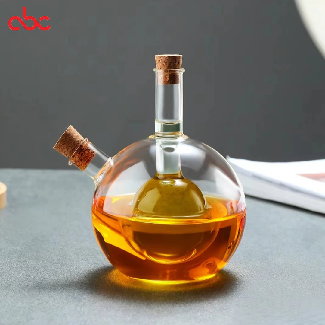 Стеклянная бутылка масла 2 в 1 стеклянный дозатор оливкового и уксуса масло