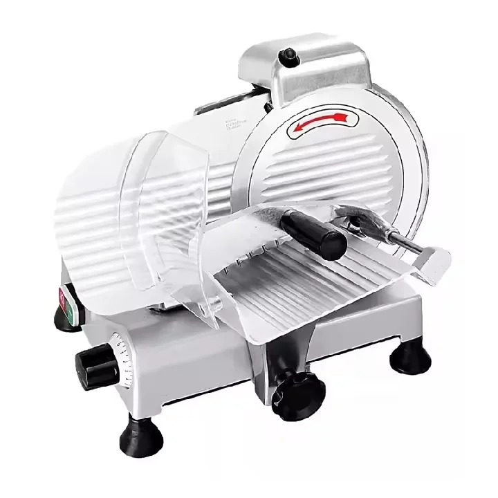 Hotels 250mm Stainless Steel Blade Table Top Commercial Electric Semi-auto Frozen Meat Slicer