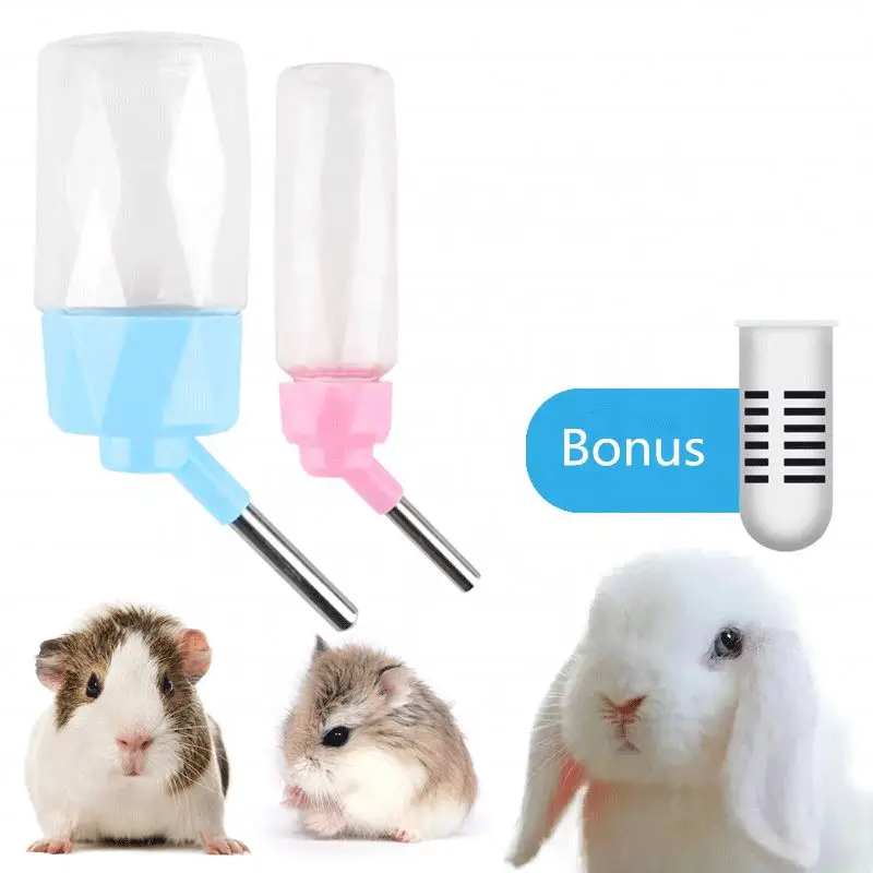 
2020 Rabbit hamster 60ml 80ml 125ml 250ml 500ml pet water drink bottle Steel Ball Bottle 