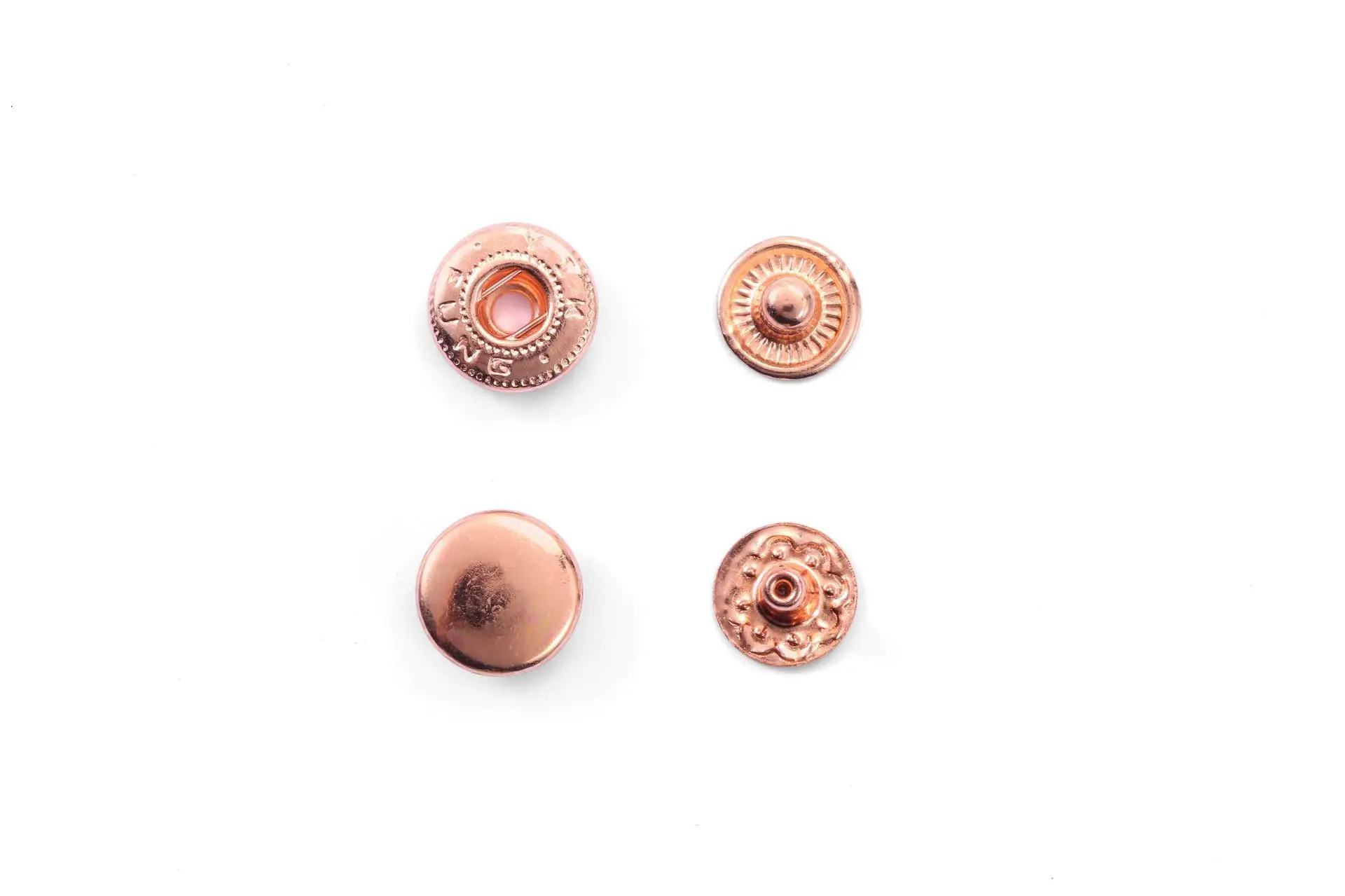 Wholesale custom alloy brass round  colorful metal  press magnetic snap buttons with 4 parts