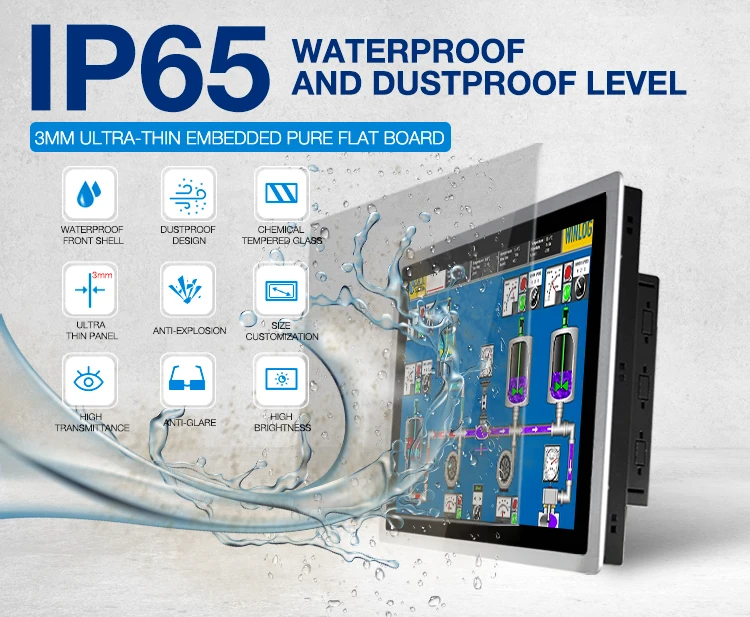 Customized 12.1 inch solid fanless mini industrial control tablet integrated touch screen panel Pc