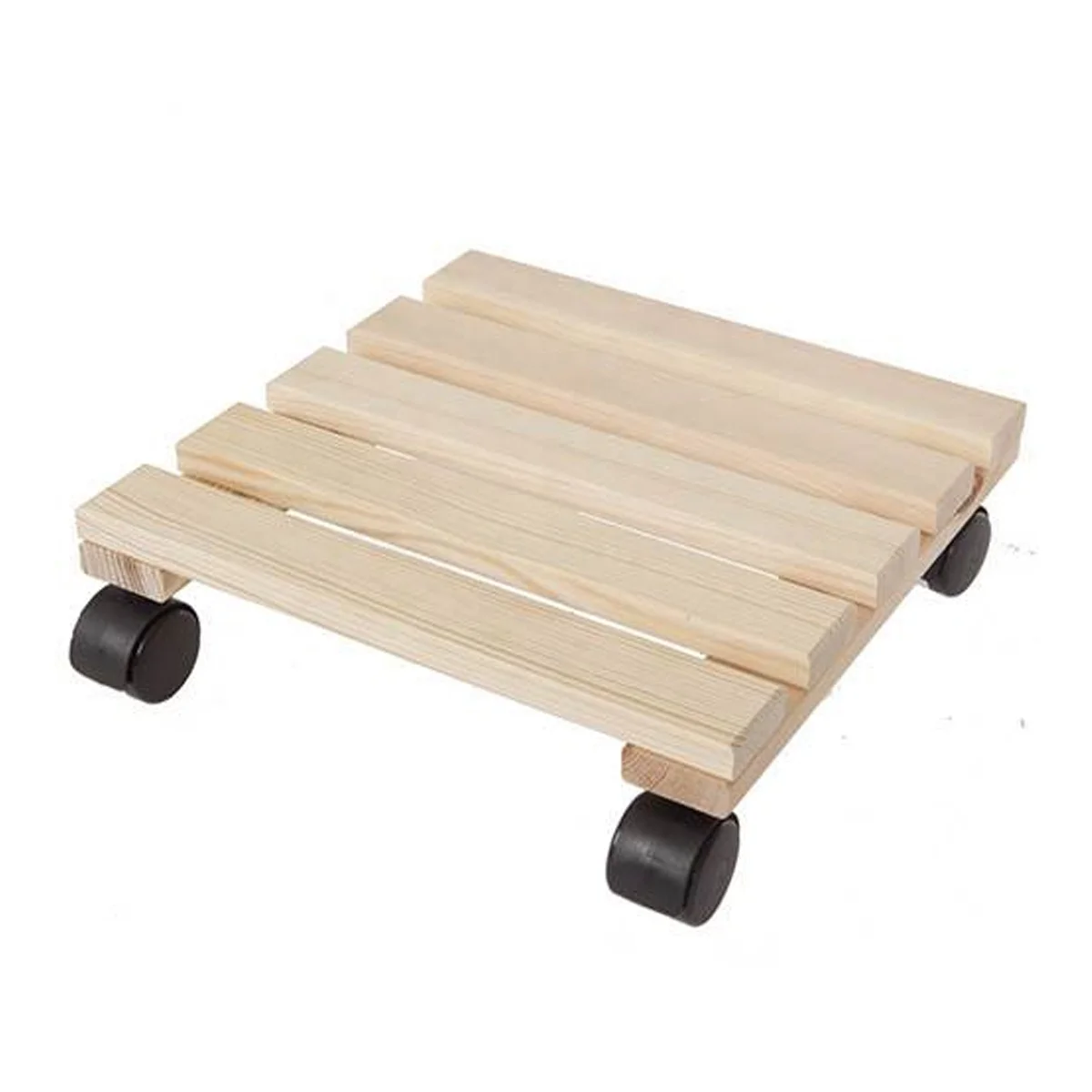 Heavy Duty Plant Moving Trolley Set of 2 Wooden Flower Transport Platform Dolly in Garden Moving Hand Pull Cart
