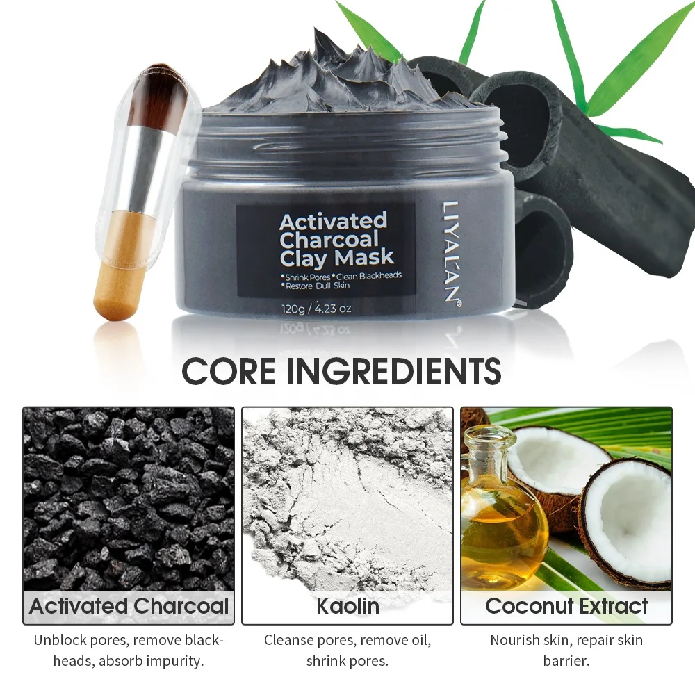 Маска для лица из черного бамбукового угля с активированным углем