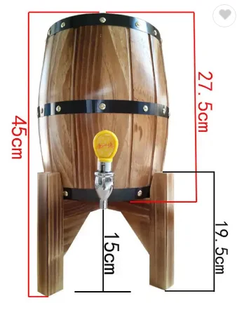 Solid Wood Wine Barrel Stainless Steel Liner Lid 5L Capacity Milk Beer Liquids Food Pack Available 3L Version Iron Paper