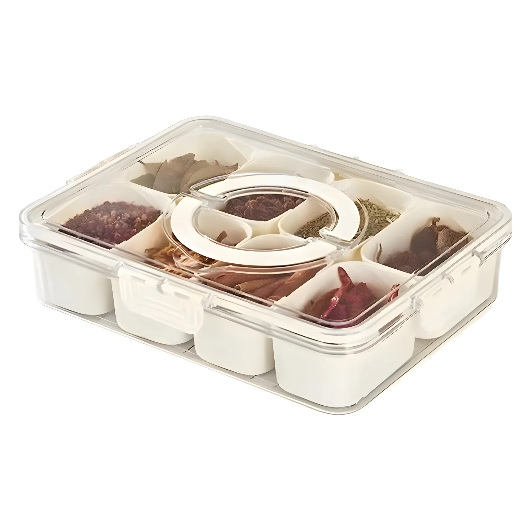 Wannuo 2024 New 8 Grids PET Spice Jars Set Fine Insect and Moisture Proof Sealed Seasoning Jar for Food Storage