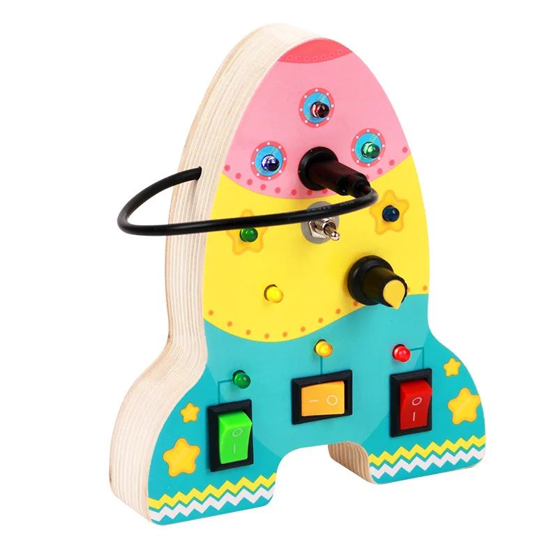 Multifunctional Wood Led Light Car Bear Activity Busy Board Sets Children Montessori Teaching Aids Diy Toys For Kids Boys Girls