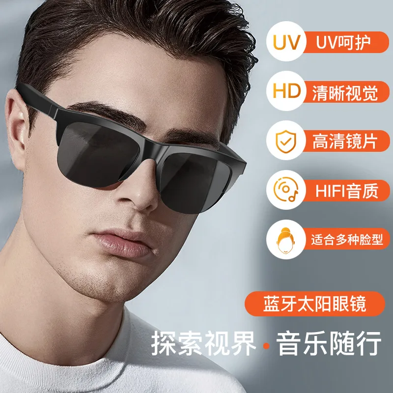 2023 New Smart Blue Tooth 5.3 Glasses Anti-Blu-ray Stereo Double Speaker Touch Wireless Blue Tooth Smart Sunglasses