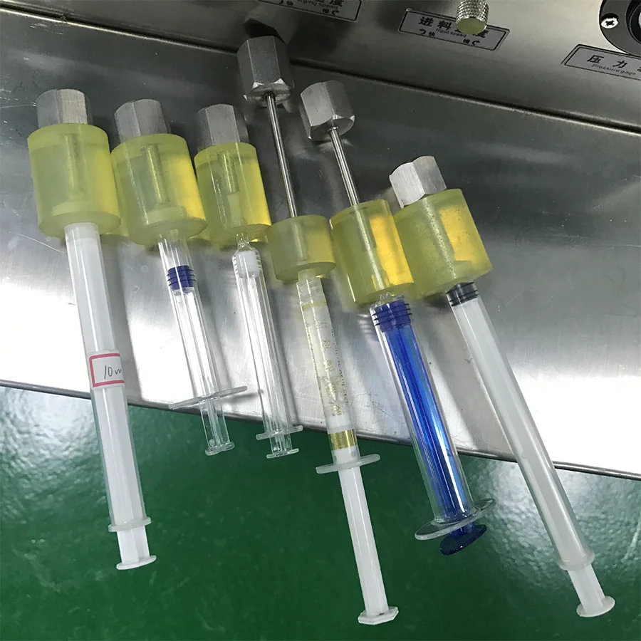 gel viscous cosmetic cream filler semi automatic plastic manual syringe filling machine