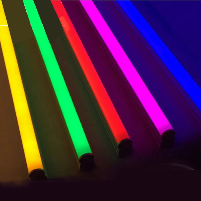  Декоративная цветная трубка RGB T5 T8 фиолетовая розовая красная синяя зеленая