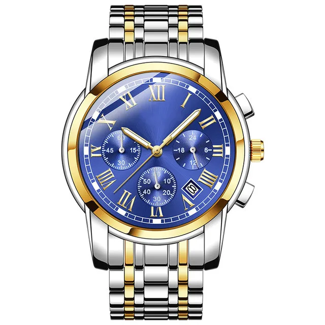 
Men Watches Custom Your Logo Stainless Steel Waterproof Gold Quartz Watch Wholesale Luxury Brand Business Wristwatches 