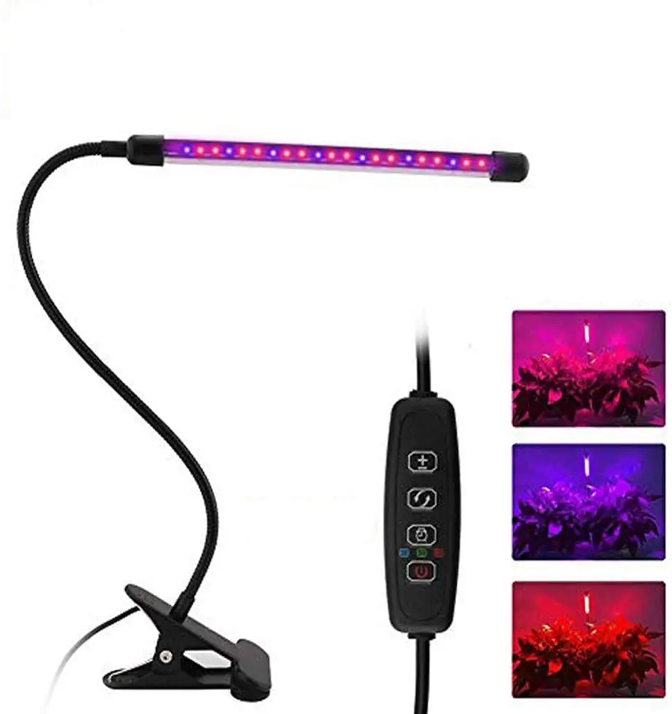 1~4 Head Growing Light Clip Full Spectrum Lamp Indoor Plant Flower Dimmable LED Grow Lights for Indoor Plants Flowers
