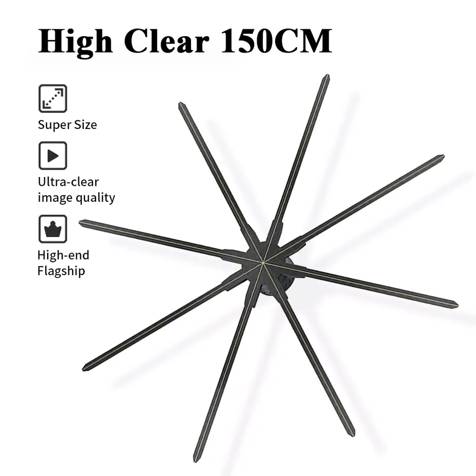 3D Holographic Fan Advertising Display 150 Cm Projector Fan Wifi 3D Hologram Fan Led Holographic Projector
