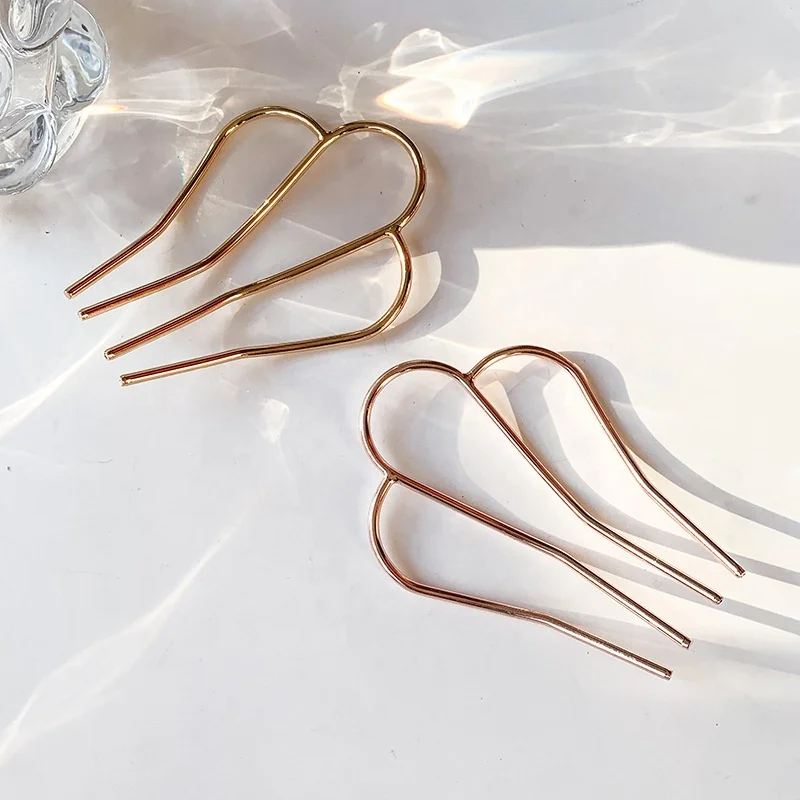  9.5 Hairpin Metal Alloy 4 Prong Hair Styling Tool Accessories Bun Pick Side Comb Pins Clips Grips Fork For Women