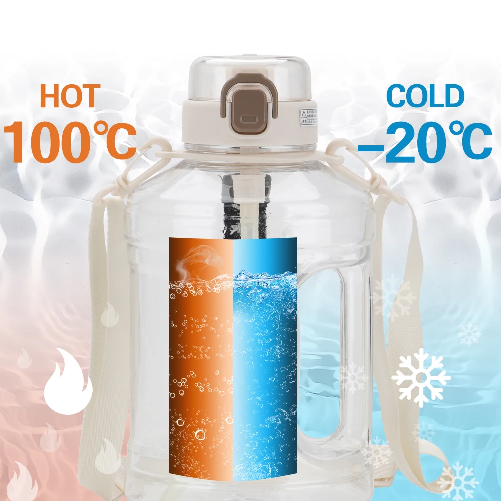 2.2 L  Large Water Tritan Sports Running Plastic Bottle Gym Jug Custom Logo BPA Free Leakproof for Fitness Bottles Gallon Jugs