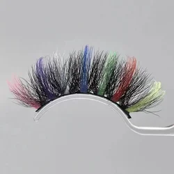 wholesale Eye tail color mink eyelashes real 3d mink eyelashes Colored strip eyelashes Colorful Lashes