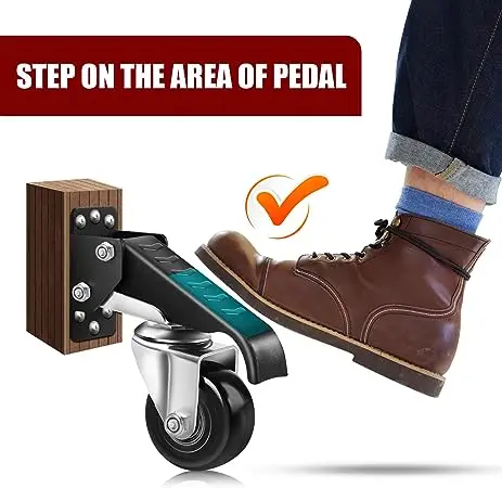 Workbench Caster Retractable Casters Side Mount Wheel Adjustable Table Step-Down Furniture Wheels for Workbenches Machine Tables