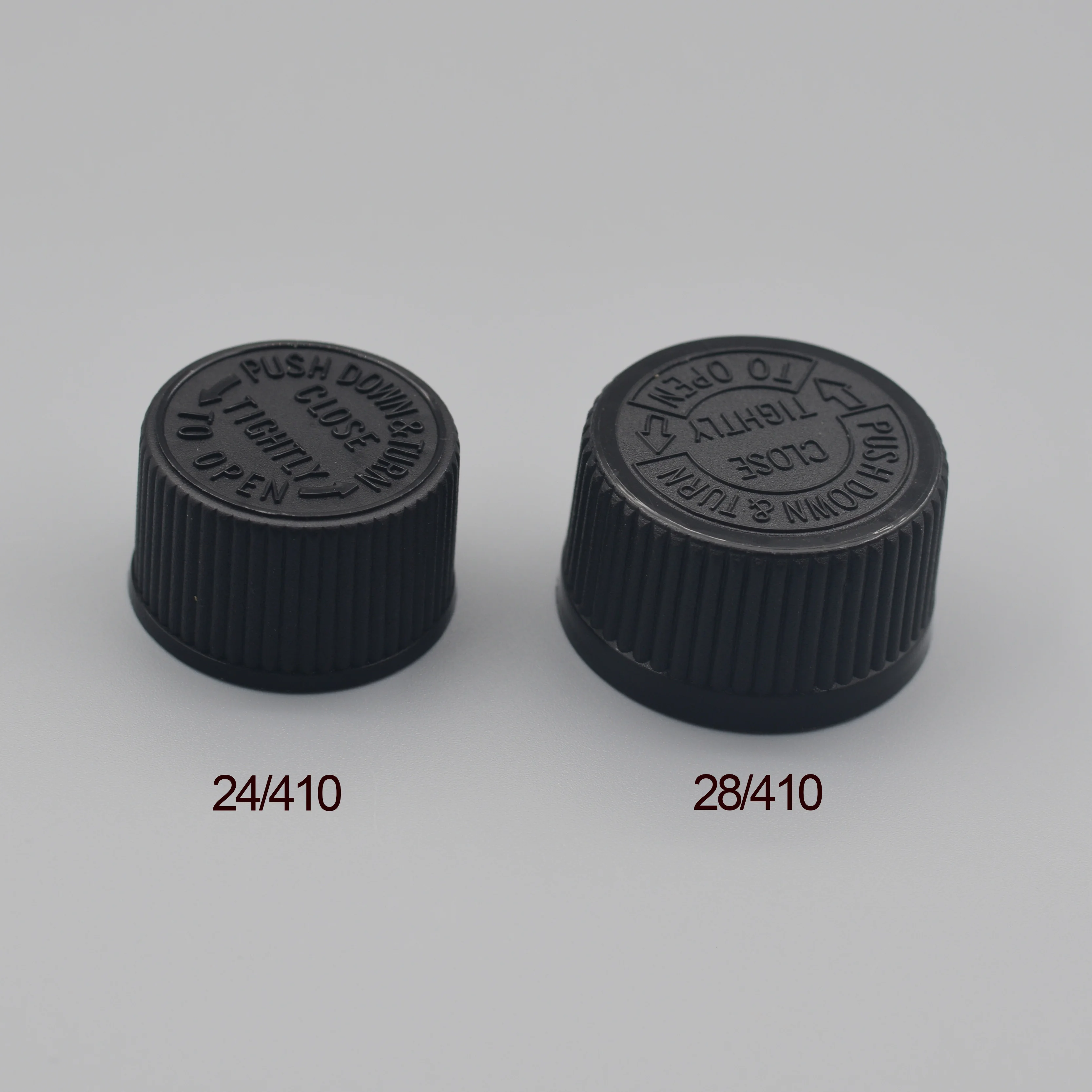 Factory Supply 24mm CRC Childproof Safety Cap 24/410 28/410 Plastic childproof cap with PE liner