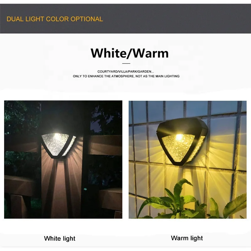 LED outdoor solar garden lighting wall lamp waterproof, suitable for fence wall landscape lawn decorative street lamp