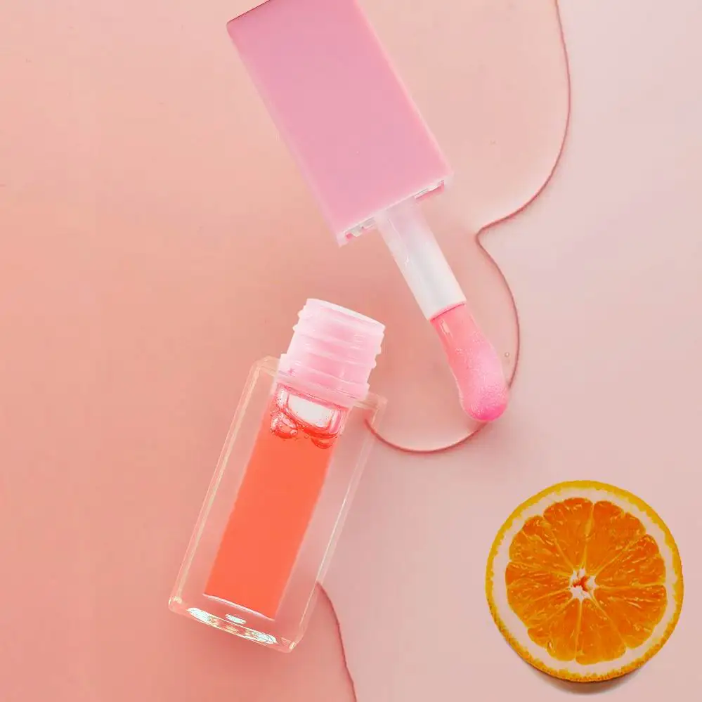High Quantity Custom Logo Moisturizing Fruit Flavor Lip Glosses Lip Oil Private Label Big Brush Hydrating Color Changing Lip Oil