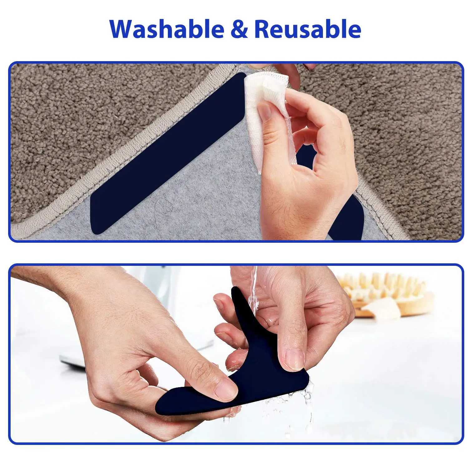 Keep Area Rug Flat Grips Carpet Corners Washable Dual Sided Anti Curl Corner Side Extra Strong Gripper for Rugs
