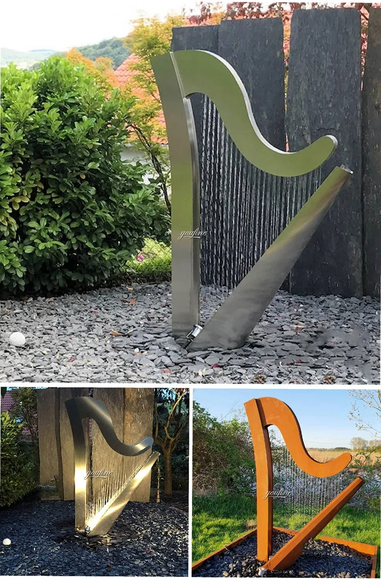  Statue Stainless Steel Sculpture Fountain