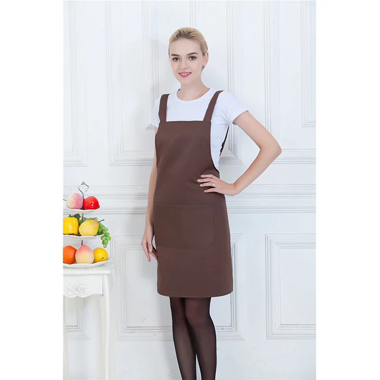 Hahoo передний фартук, черный полноразмерный нагрудник для спа, бороды, талии, работы, ресторана, кафе, водонепроницаемый кухонный фартук