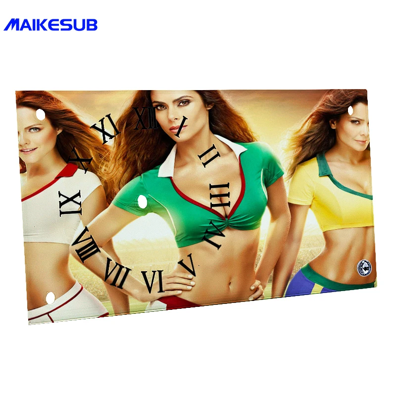 12 inch sublimation glass blank glass clock frame