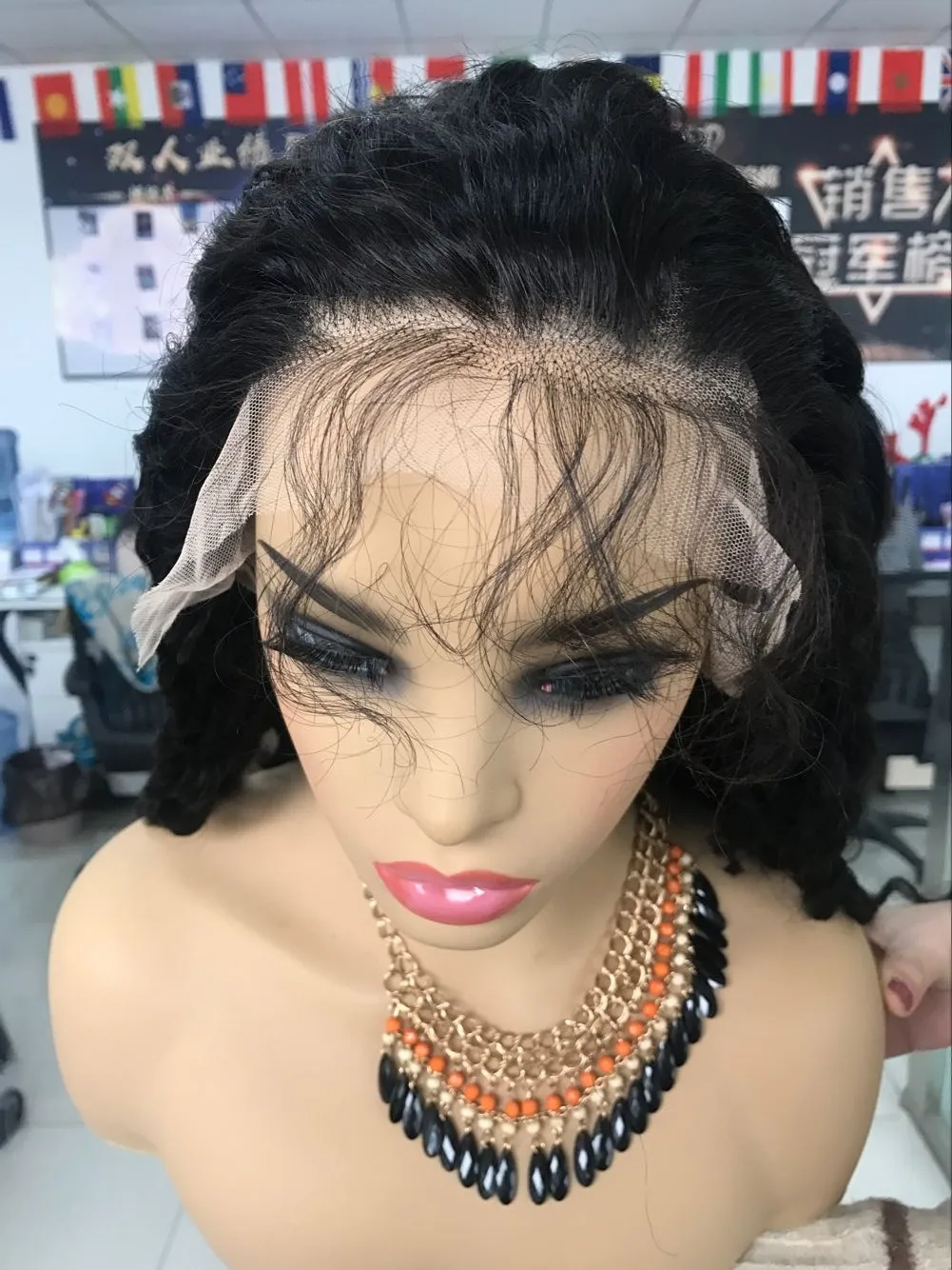 
Hot Selling Wigs For Sale Online Human Hair Medium Brown Lace Baby Hair Front Lace Wig 