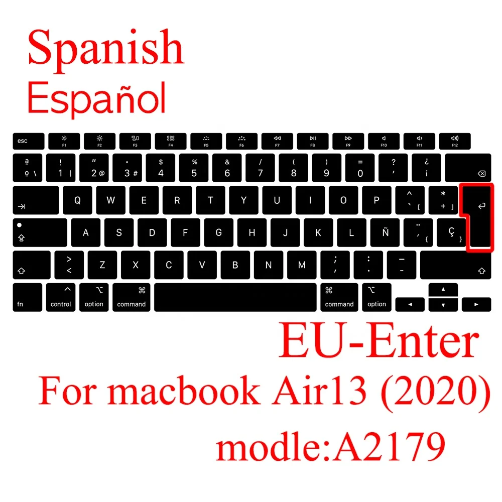 Чехол для клавиатуры ноутбука macbook Air 13 2020 защитная пленка нового Air13.3 A2179 силиконовый чехол русский испанский