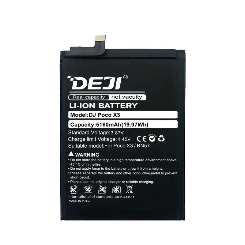 DEJI BN57 Poco X3 NFC Prime Factory direct supply Battery For Xiaomi Poco X3 Pro