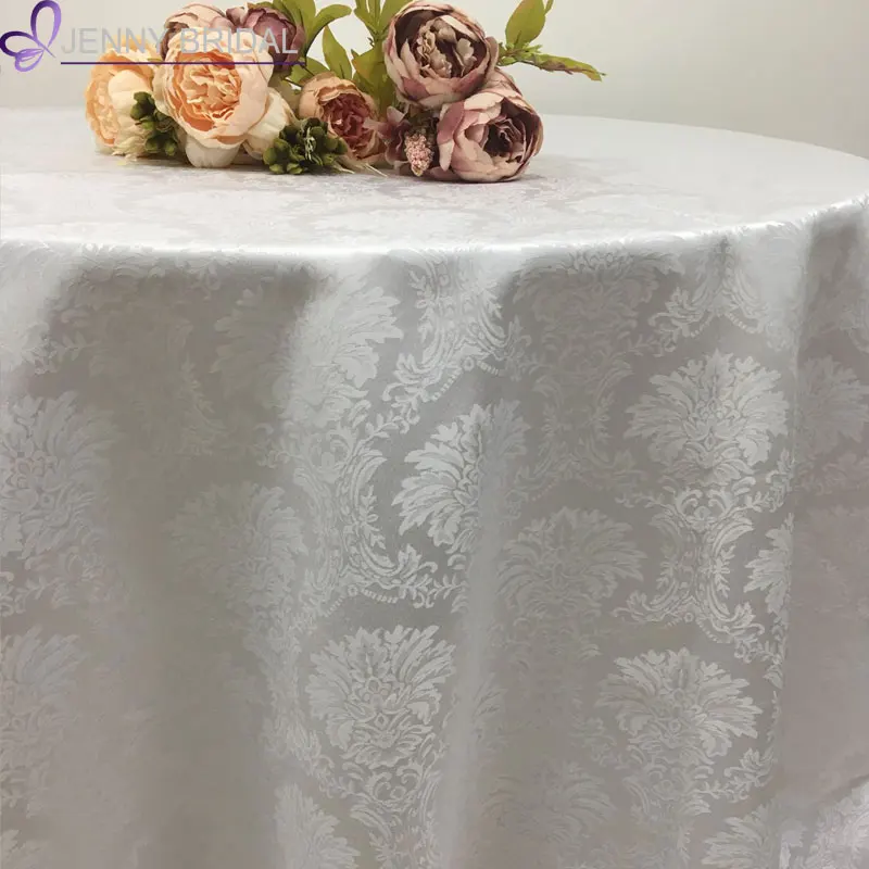 TL015 white wedding table cloth polyester fabric table cloth for wedding