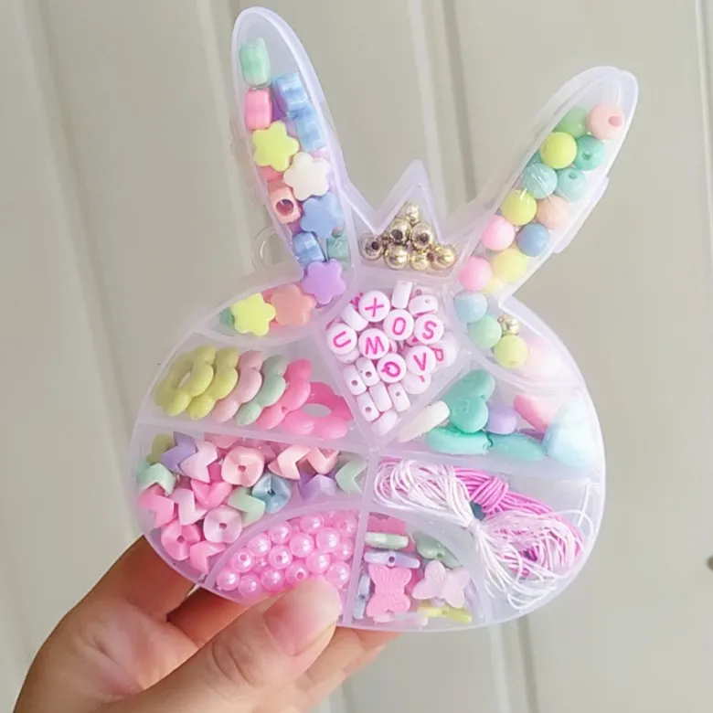 DIY Детские бусины-Пазлы ручной работы для изготовления браслетов и ожерелий для девочек подарочная коробка