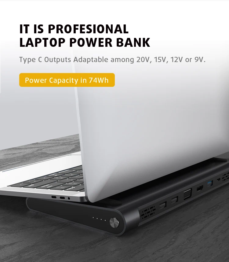 The New Trending Exclusive 6 in 1 HUB Laptop Docking Station Powerbank 20000mAh PD 60W