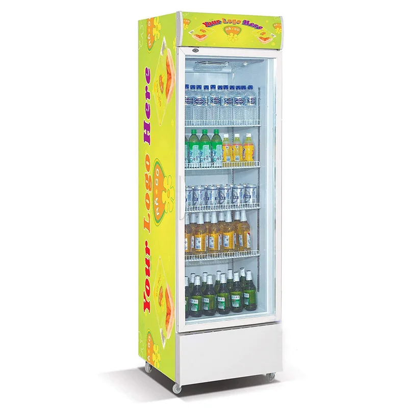 430L Glass door commercial beverage cooler upright showcase display beer cooler soft drink fridge supermarket refrigerator
