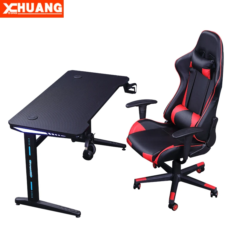  Офисная мебель нового дизайна черный игровой стол со светодиодной подсветкой rgb для