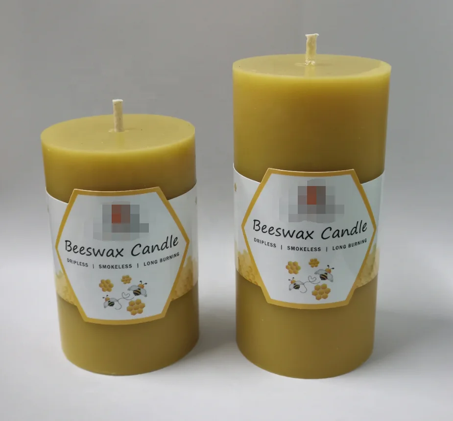 china company best seller natural beeswax pillar candle