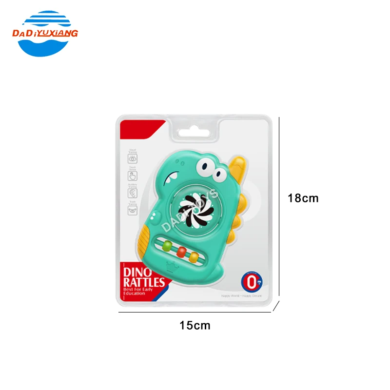 DADI OEM/ODM Cute Dinosaur 2023 Baby Mobile Phone Toy Baby Toy Rattle Ring Plastic Baby Phone Rattle