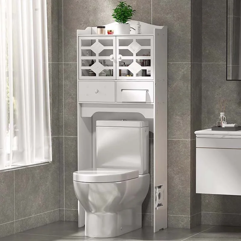 Over The Toilet Storage - 2/3-Tier Bathroom Storage Rack - Bathroom Space Saver - Freestanding Above Toilet Rack with Hooks