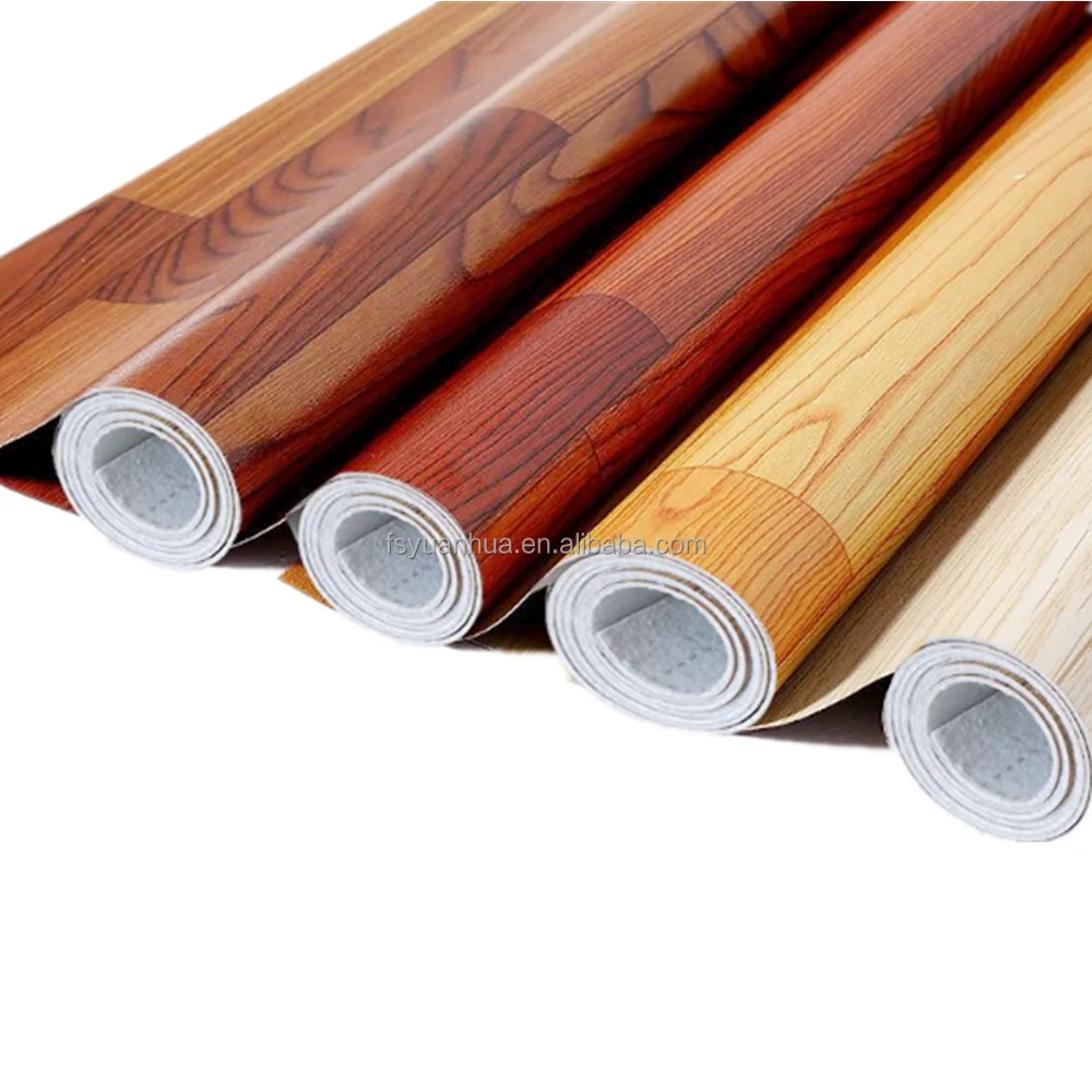 Factory felt back anti-slip vinyl floor sheet roll waterproof linoleum flooring rolls pvc vinyl felt pvc wood flooring mats