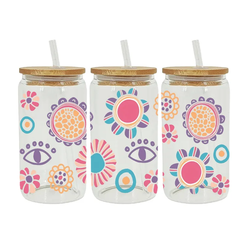 Uvdtf Cup Wraps Transfers Wholesale Transfer Printing Crystal Sticker Custom Halloween Decorations Dtf Uv Cup Wrap 16oz