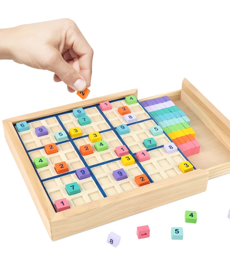 Classic educational game  wooden sudoku board game for kids