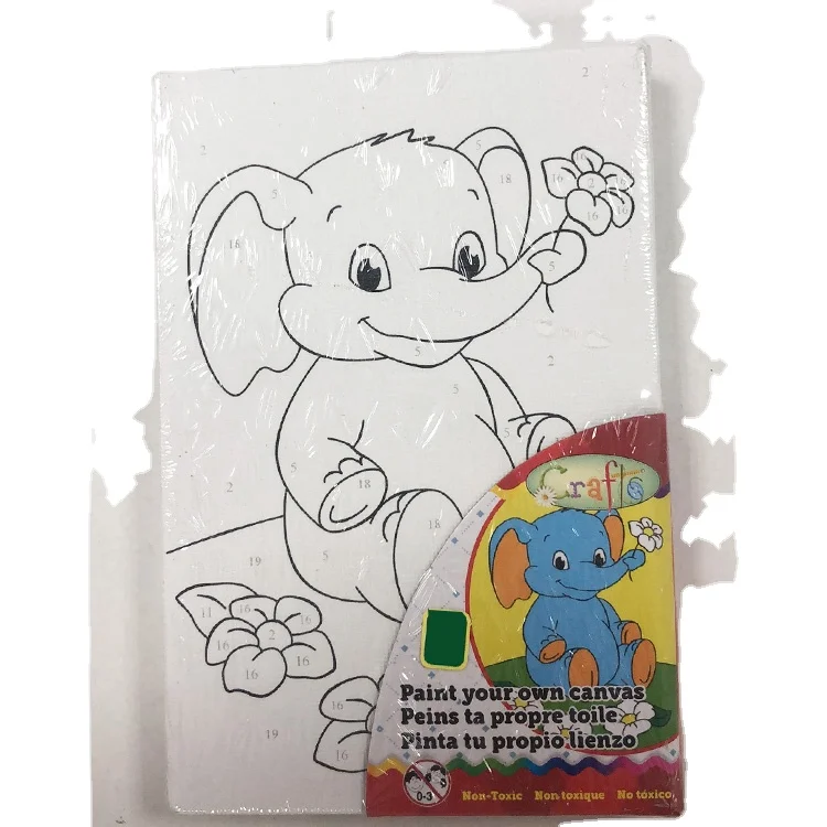 Top quality customize unicorn pattern handmade DIY coloring ecofriendly children canvas educational  oil painting best gift kit