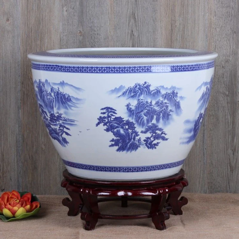 Wholesale Blue And White Porcelain Decoration Large Ceramic Flower Plants Pot