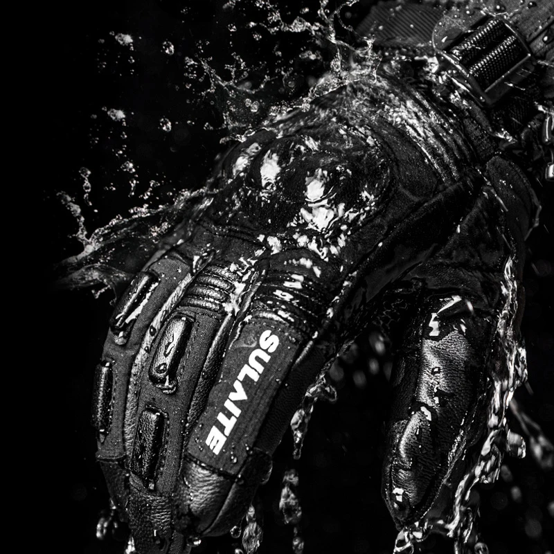 Зимние кожаные защитные перчатки для рук guantes мотоциклетные теплые с защитой
