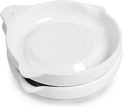 Ceramics Grater Plate for Ginger Porcelain Grater Plate Ceramic Baby Food Grinder Plate for Fruits Vegetables Ginger Garlic