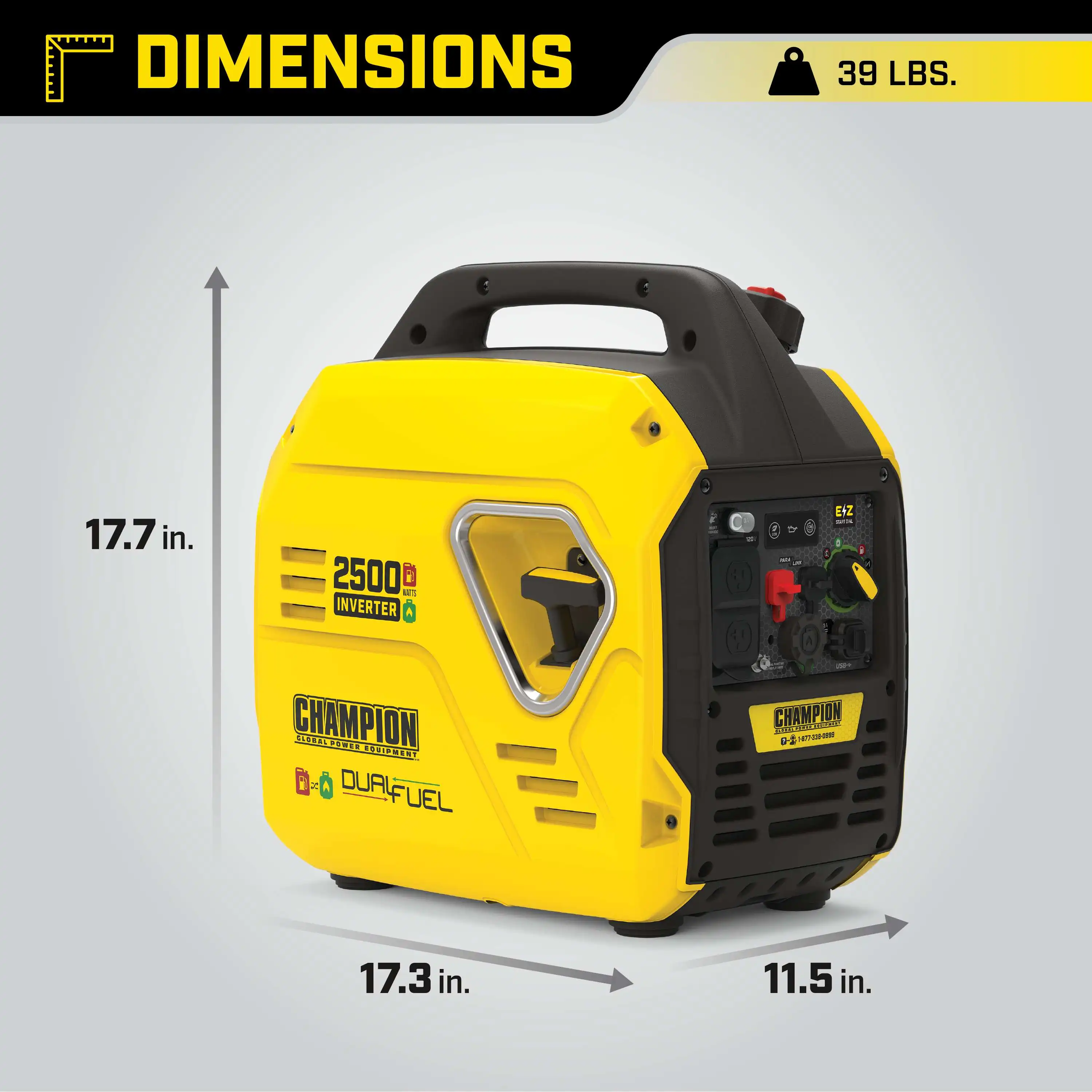 Champion 2500-Watt Ultralight Portable Dual Fuel Inverter Generator