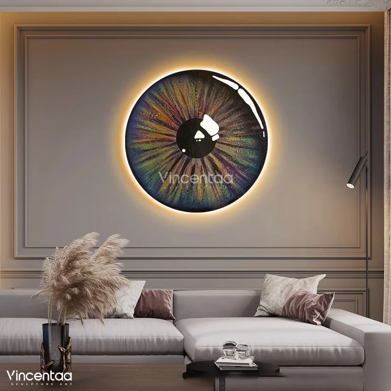 Vincentaa Modern Art Interior Wall Metal Art Abstract Design Eye Decorative Painting