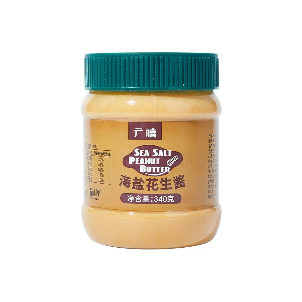 Guangxi оптовая цена 340 г бутылка чистой здоровой гладкой морской соли арахисовое масло для приготовления Пузырькового чая напитков или хлеба Sprea