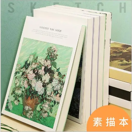 128sheets Hardcover Sketchbook for Drawing Painting Graffiti Sketch Book Custom Blank Kraft Black Paper